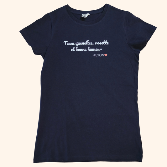 Tee-shirt femme team quenelles rosette Lyon coton