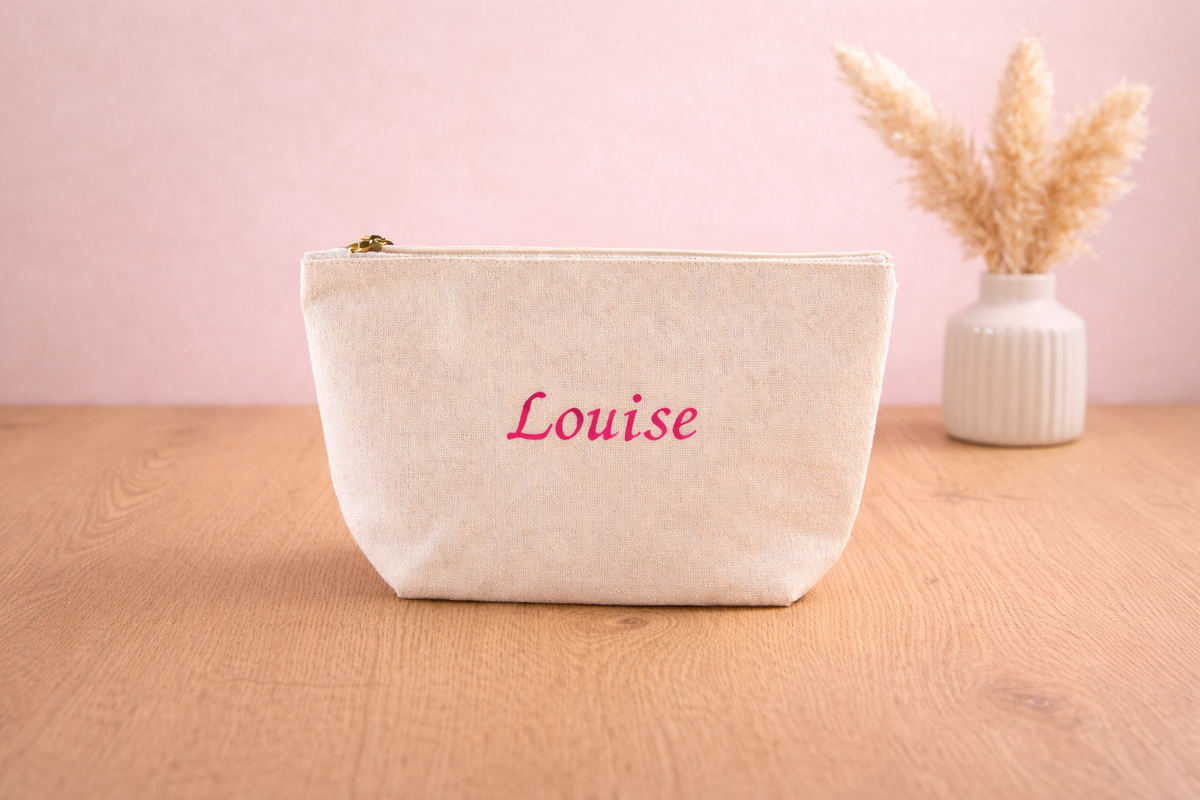 Pochette brodée personnalisée